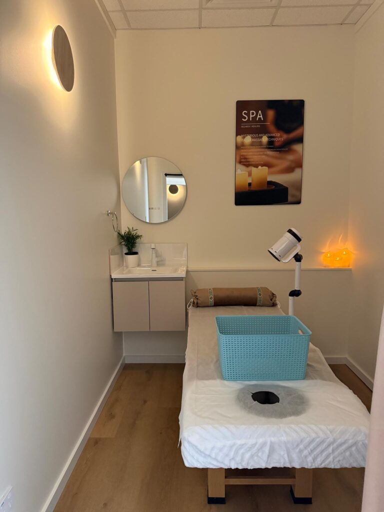Private massage treatment room at The Royal Orchid, Wyee