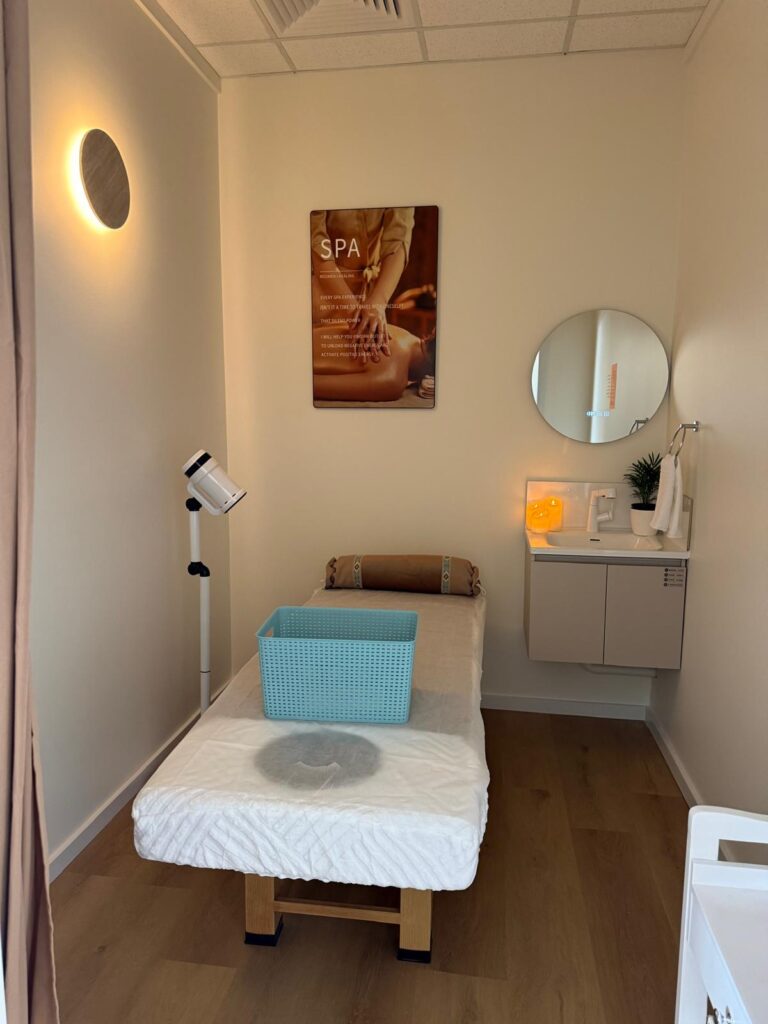 Candlelit treatment room at The Royal Orchid, Wyee
